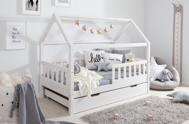 Kinderbett Hausbett "Kay" 80x160 Kiefer massiv