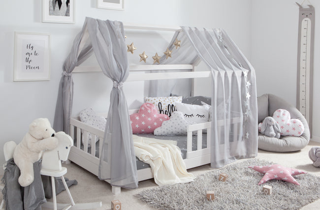 Kinderbett Hausbett "Kay" 80x160 Kiefer massiv