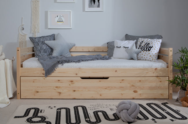 Funktionsbett "Naomi" 90x200 Kiefer massiv inkl. Schubkästen nach Wahl