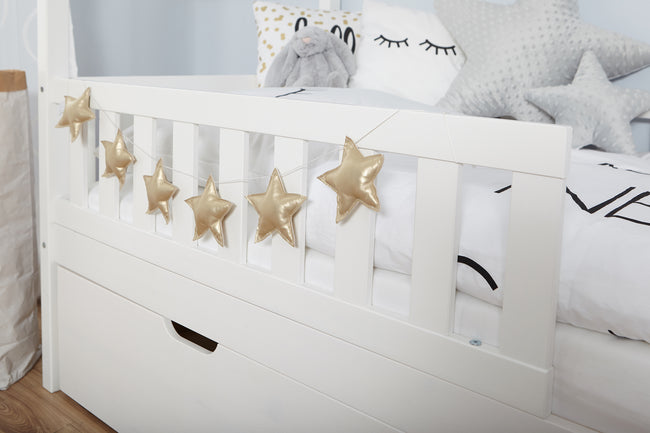 Kinderbett Hausbett "Traumhaus" 90x200 Kiefer massiv weiß