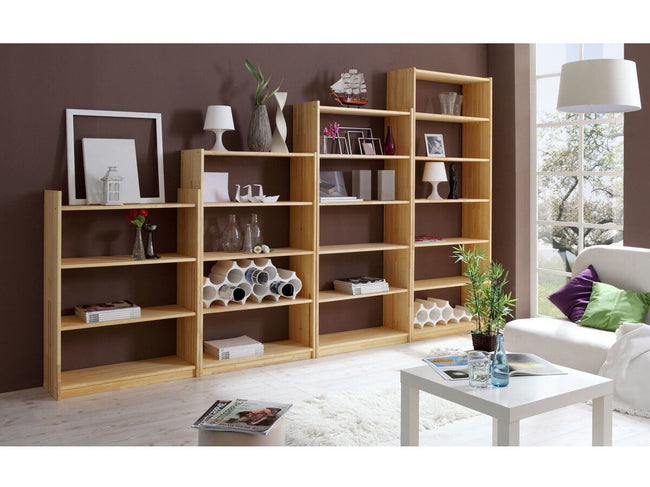 Standregal Bücherregal Fichte Kiefer massiv 214 cm hoch - TiCAA Kindermöbel