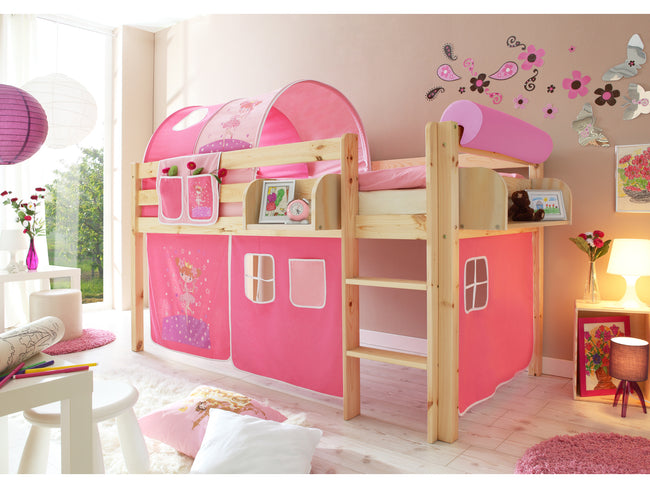 Hochbett "Malte" 90x200 Kiefer massiv Natur