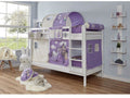 Etagenbett "Rene" 90x200 Buche massiv Weiß - TiCAA Kindermöbel