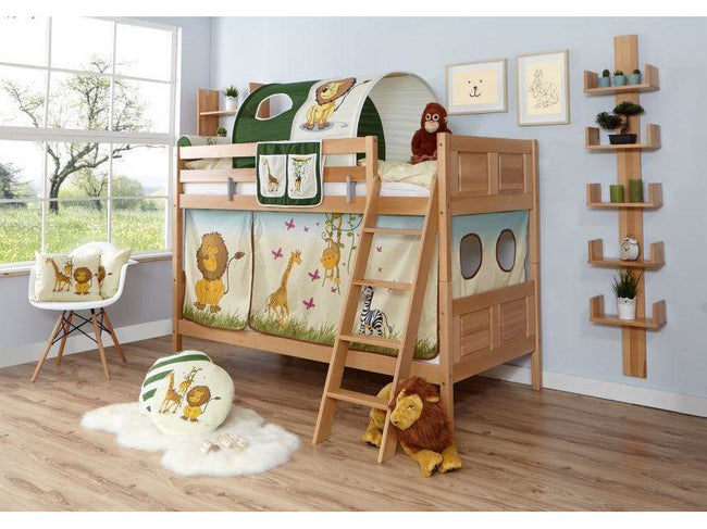 Etagenbett "Erni" Country 90x200 Buche massiv Natur - TiCAA Kindermöbel