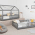 Kinderbett Duo – Ein Hausbett mit abnehmbarem Dach, wandelbar zum Bodenbett