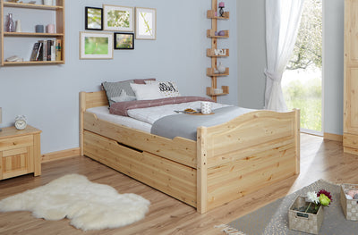 Funktionsbett Einzelbett "Leni" 120x200 Kiefer massiv