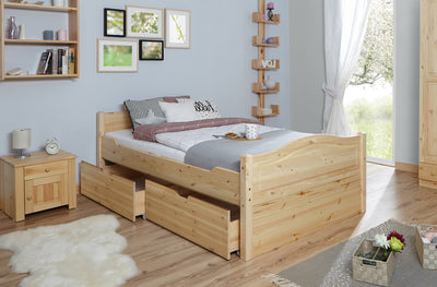 Funktionsbett Einzelbett "Leni" 120x200 Kiefer massiv