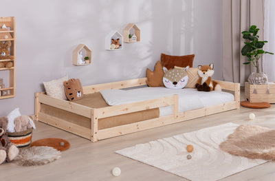 Bodenbett Einzelbett "Emi" 100x200 Kiefer Massiv