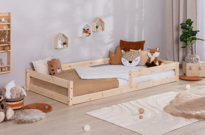 Bodenbett Einzelbett "Emi" 100x200 Kiefer Massiv