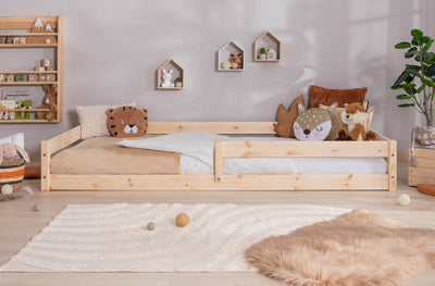 Bodenbett Einzelbett "Emi" 100x200 Kiefer Massiv