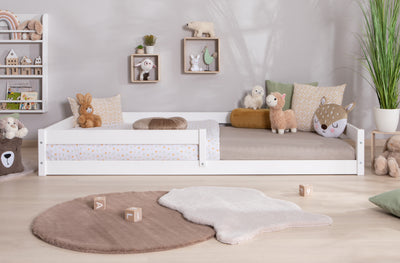 Bodenbett Einzelbett "Emi" 100x200 Kiefer Massiv