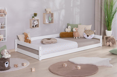 Bodenbett Einzelbett "Emi" 100x200 Kiefer Massiv