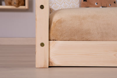 Bodenbett Einzelbett "Emi" 100x200 Kiefer Massiv