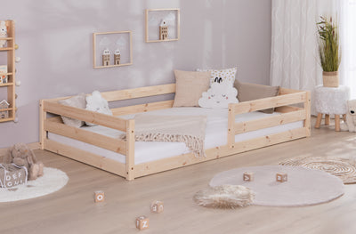 Bodenbett Einzelbett "Lex" 140x200 Kiefer Massiv