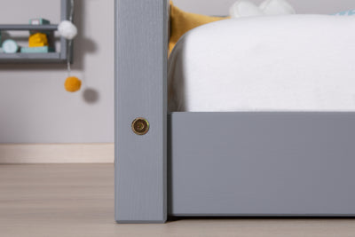Bodenbett Einzelbett "Lex" 100x200 Kiefer Massiv