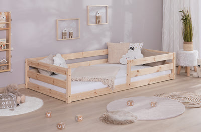 Bodenbett Einzelbett "Lex" 100x200 Kiefer Massiv