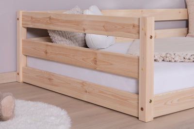 Bodenbett Einzelbett "Lex" 100x200 Kiefer Massiv