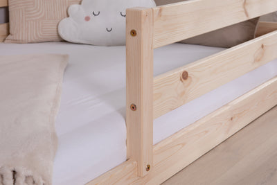 Bodenbett Einzelbett "Lex" 100x200 Kiefer Massiv