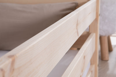 Bodenbett Einzelbett "Lex" 100x200 Kiefer Massiv