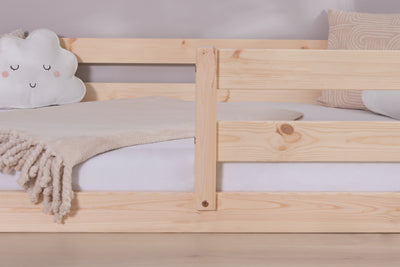 Bodenbett Einzelbett "Lex" 100x200 Kiefer Massiv