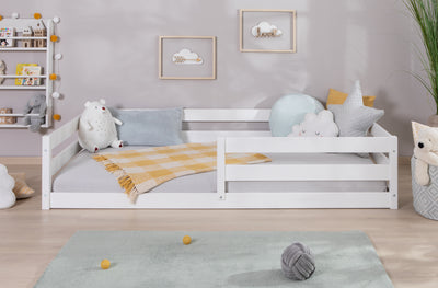 Bodenbett Einzelbett "Lex" 100x200 Kiefer Massiv