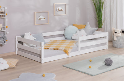 Bodenbett Einzelbett "Lex" 100x200 Kiefer Massiv