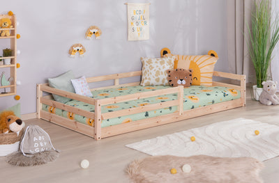 Bodenbett Einzelbett "Neo" 100x200 Kiefer Massiv