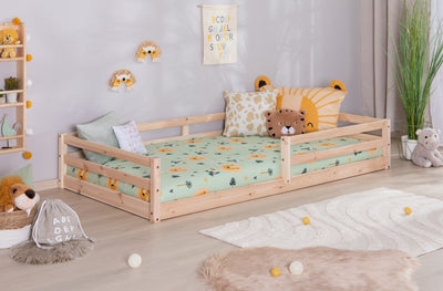 Bodenbett Einzelbett "Neo" 100x200 Kiefer Massiv