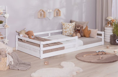 Bodenbett Einzelbett "Neo" 100x200 Kiefer Massiv