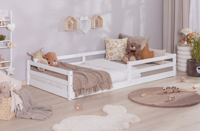 Bodenbett Einzelbett "Neo" 100x200 Kiefer Massiv
