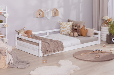 Bodenbett Einzelbett "Neo" 100x200 Kiefer Massiv