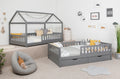 2-in-1 Hausbett Bodenbett "Duo" 90x200 Kiefer Massiv