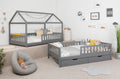 2-in-1 Hausbett Bodenbett "Duo" 90x200 Kiefer Massiv