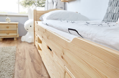 Funktionsbett Einzelbett "Leni" 100x200 Kiefer massiv