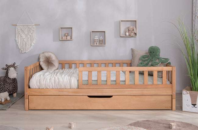 Bodenbett Einzelbett "Mio" 140x200 Buche massiv