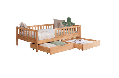 Bodenbett Einzelbett "Mio" 90x200 Buche massiv