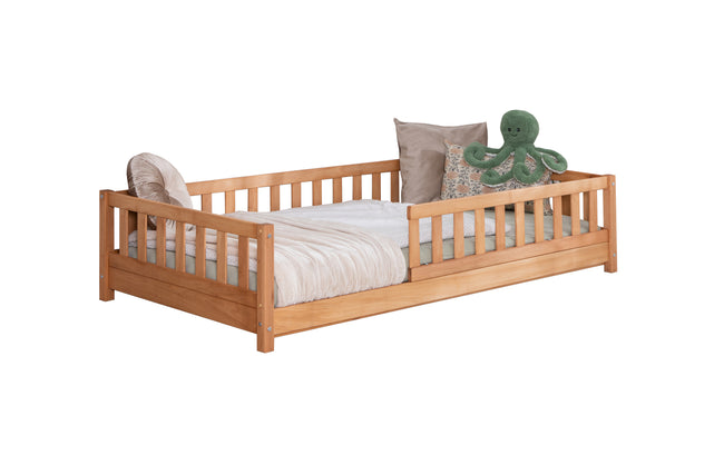Bodenbett Einzelbett "Mio" 90x200 Buche massiv