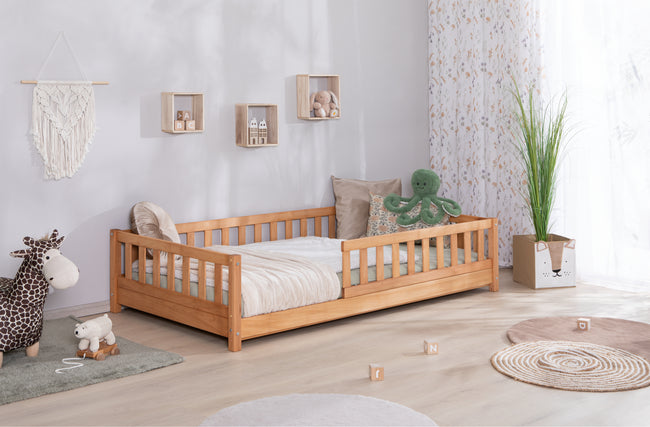Bodenbett Einzelbett "Mio" 100x200 Buche massiv