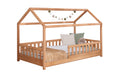 2-in-1 Hausbett Bodenbett "Duo" 100x200 Buche massiv