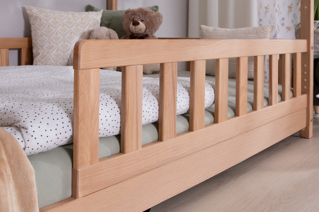 2-in-1 Hausbett Bodenbett "Duo" 100x200 Buche massiv