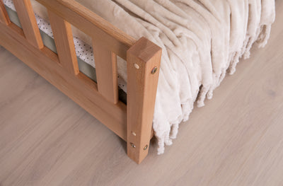 2-in-1 Hausbett Bodenbett "Duo" 100x200 Buche massiv