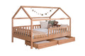 2-in-1 Hausbett Bodenbett "Duo" 120x200 Buche massiv