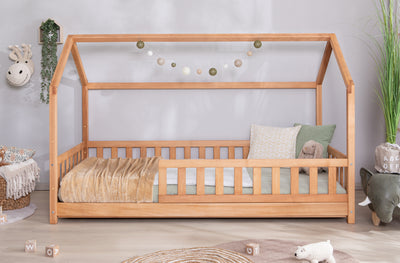 Hausbett Duo Buche 100x200 frontal hoher #Ohne
