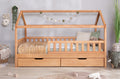 2-in-1 Hausbett Bodenbett "Duo" 100x200 Buche massiv