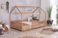 2-in-1 Hausbett Bodenbett "Duo" 120x200 Buche massiv