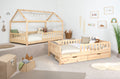 2-in-1 Hausbett Bodenbett "Duo" 100x200 Kiefer Massiv