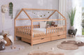 2-in-1 Hausbett Bodenbett "Duo" 120x200 Buche massiv