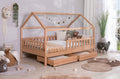 2-in-1 Hausbett Bodenbett "Duo" 120x200 Buche massiv