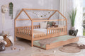 2-in-1 Hausbett Bodenbett "Duo" 120x200 Buche massiv
