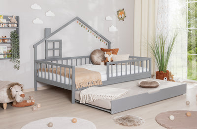 Hausbett Bodenbettt "Loki" 120x200 Kiefer Massiv